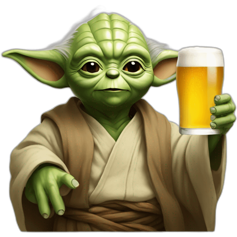 Yoda avec une bière emoji