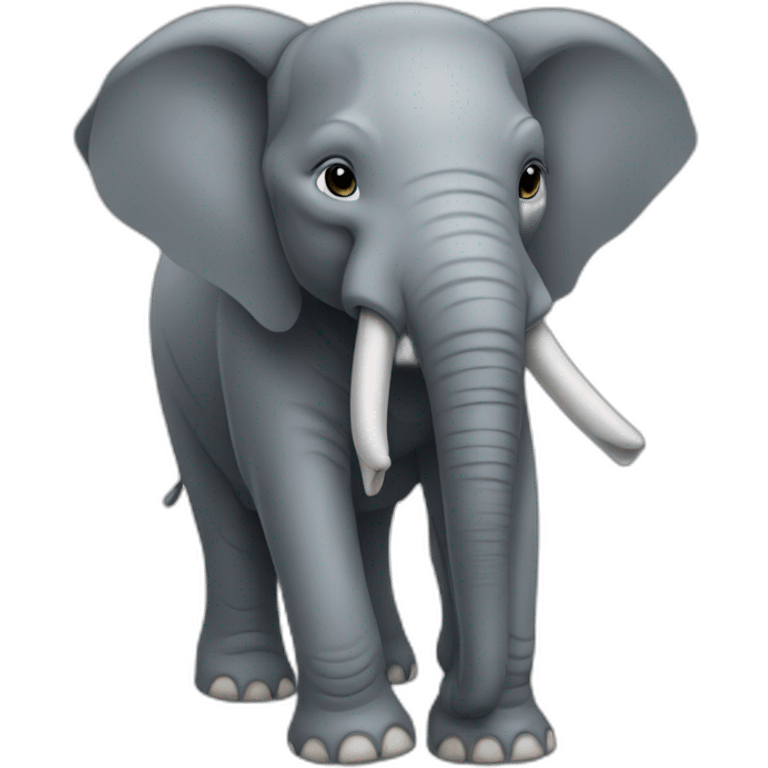 An elephant with 3 trunks emoji