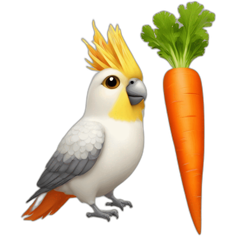 cockatiel and carrot emoji