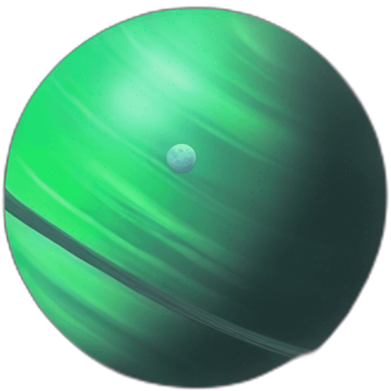 green planet with purple saturn rings and grey moon emoji