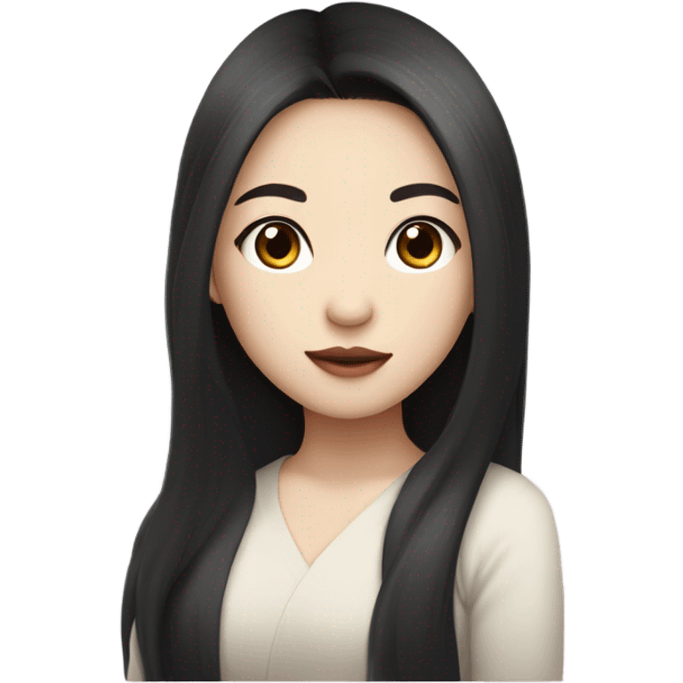 Asian fairly with long hair and big eyes plump lips and pale skin emoji