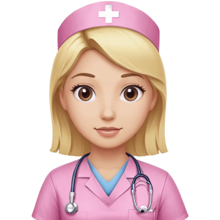 Blonde nurse wearing pink scrubs  emoji