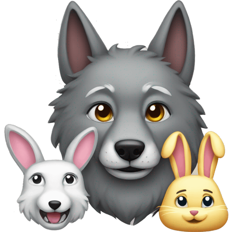 wolf and bunny emoji