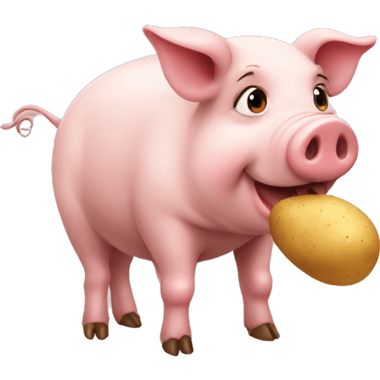 female pig eating potato emoji