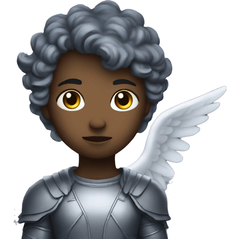 angel with dark night storms and lightning emoji