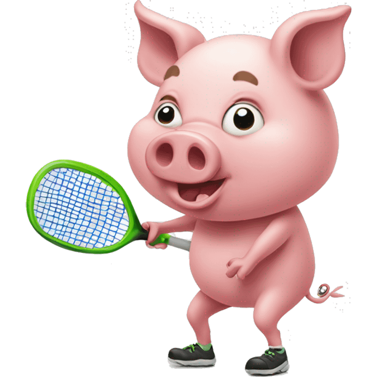 Pig playing pickleball emoji