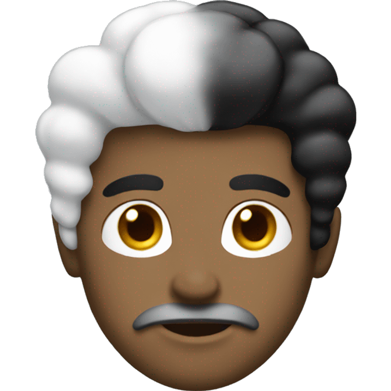 men having white and black hair with suit emoji