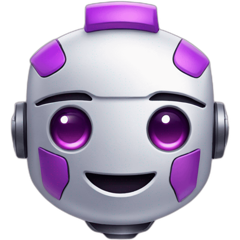 A smiling robot with a purple to pink gradient emoji