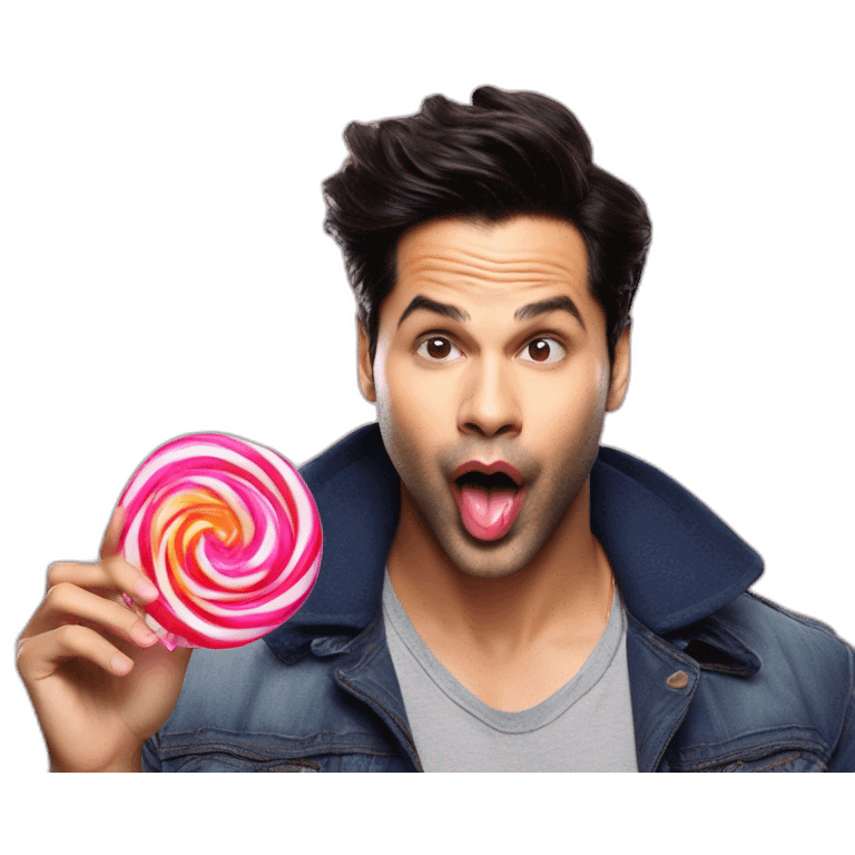 Varun dhawan licking lolipop emoji