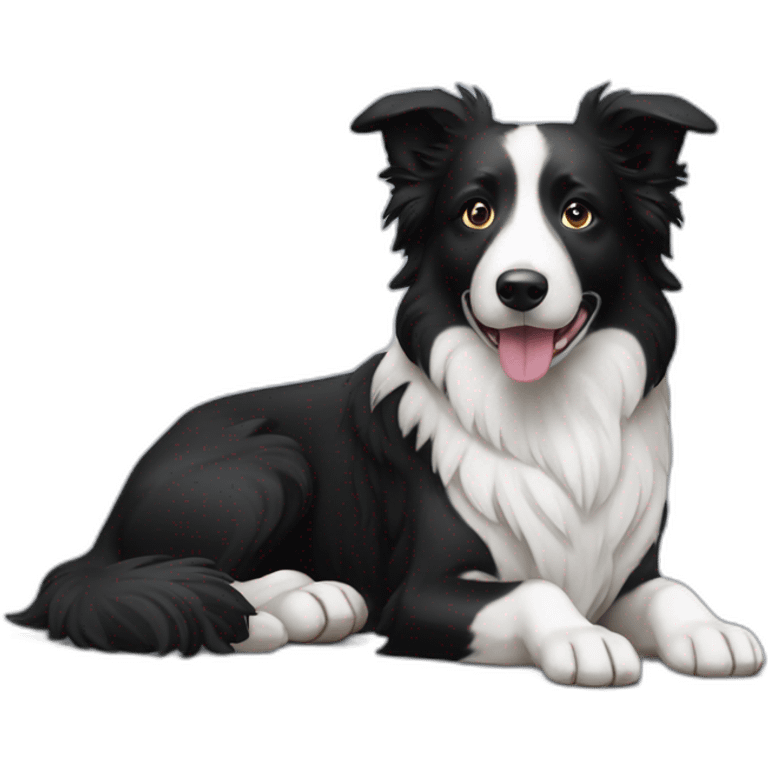 Chien border collie noir emoji