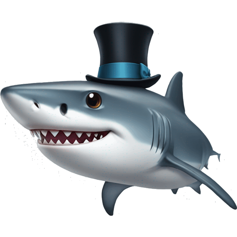 Shark with a top hat emoji