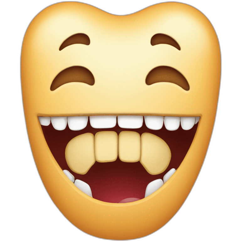 Bite emoji face showing teeth emoji