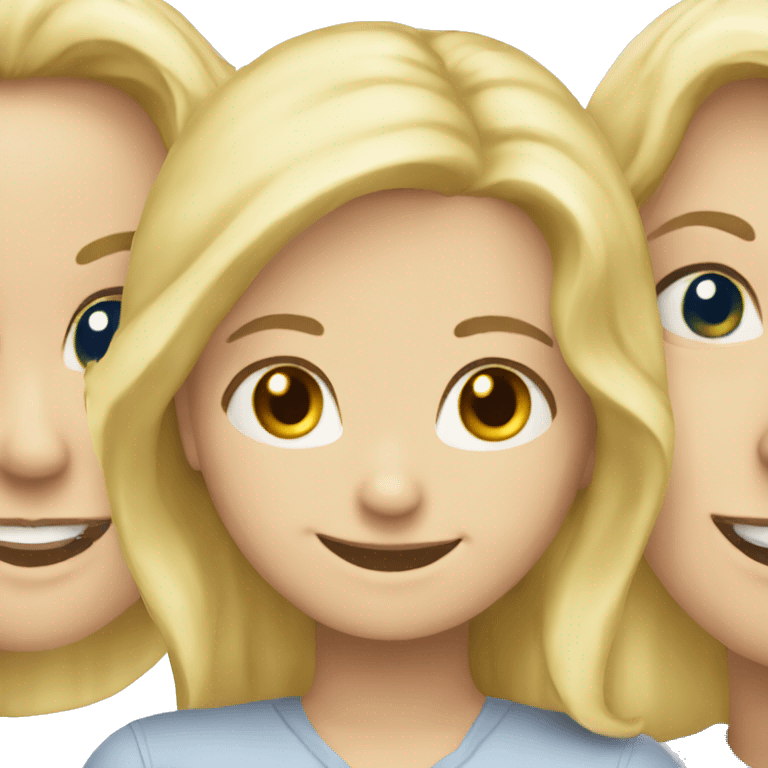 smiling blonde heads together emoji