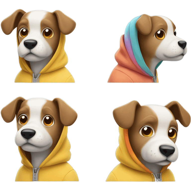 dog wearing a hoodie emoji