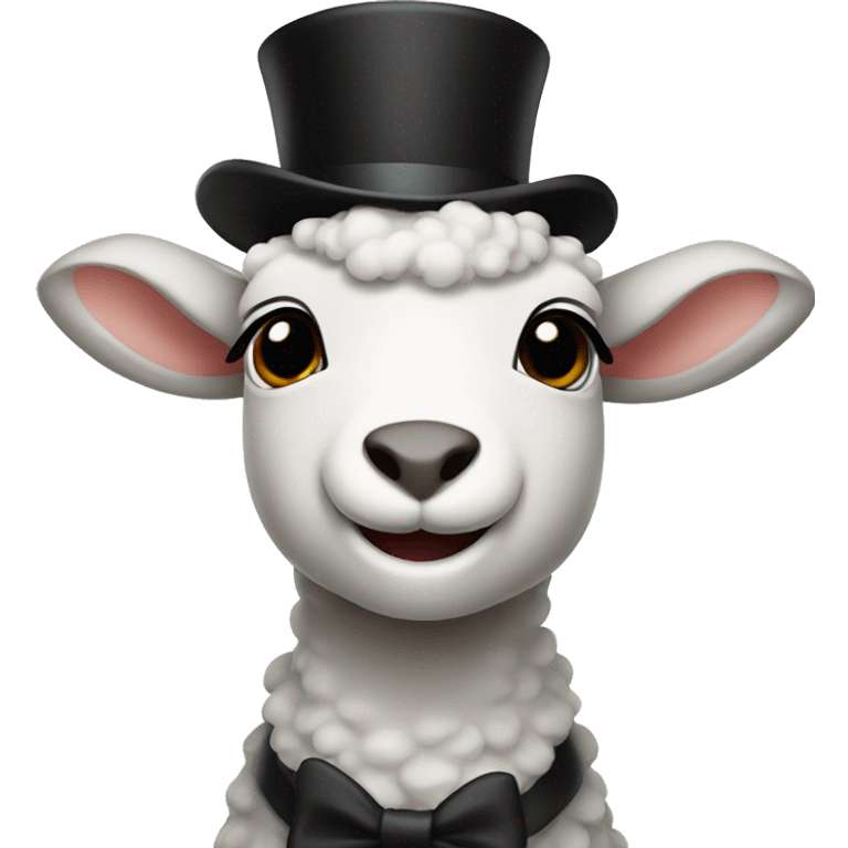 Lamb with top hat emoji