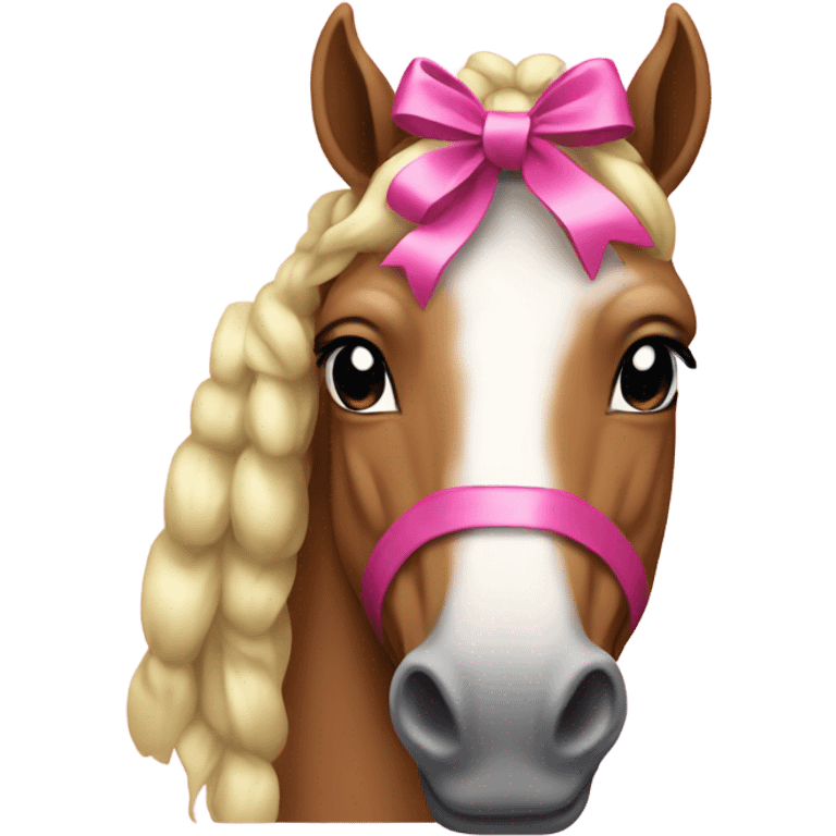 Horse with pink bow emoji