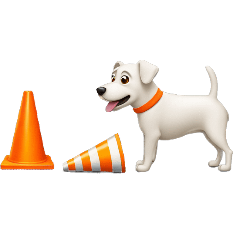 Dog eating a traffic cone emoji