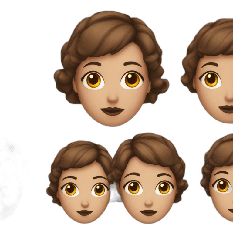 Very short brown hair lady with makeup emoji