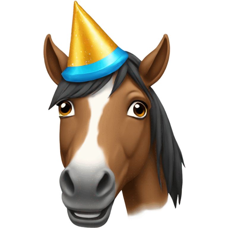 Horse with party hat emoji