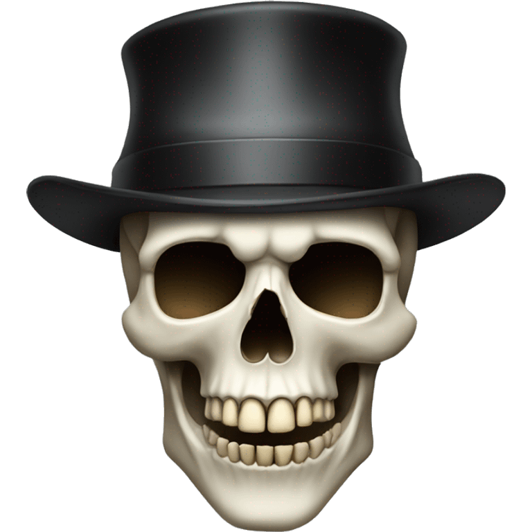 skull with black hat and cigrate emoji