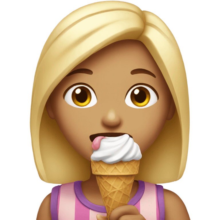 Girl eating ice cream emoji