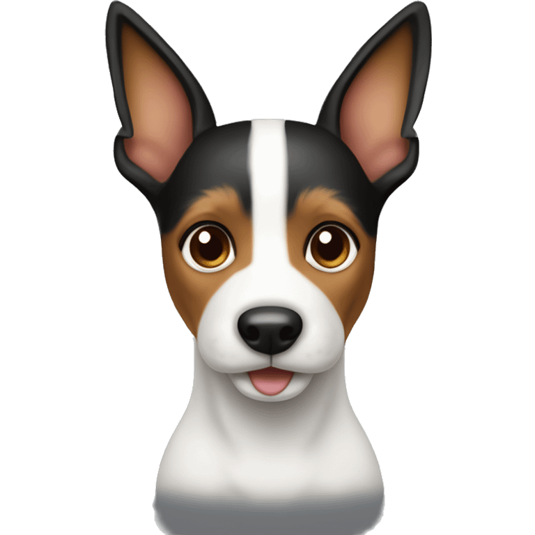 Perrito toy Fox terrier animado de color negro con marrón y con blanco  emoji