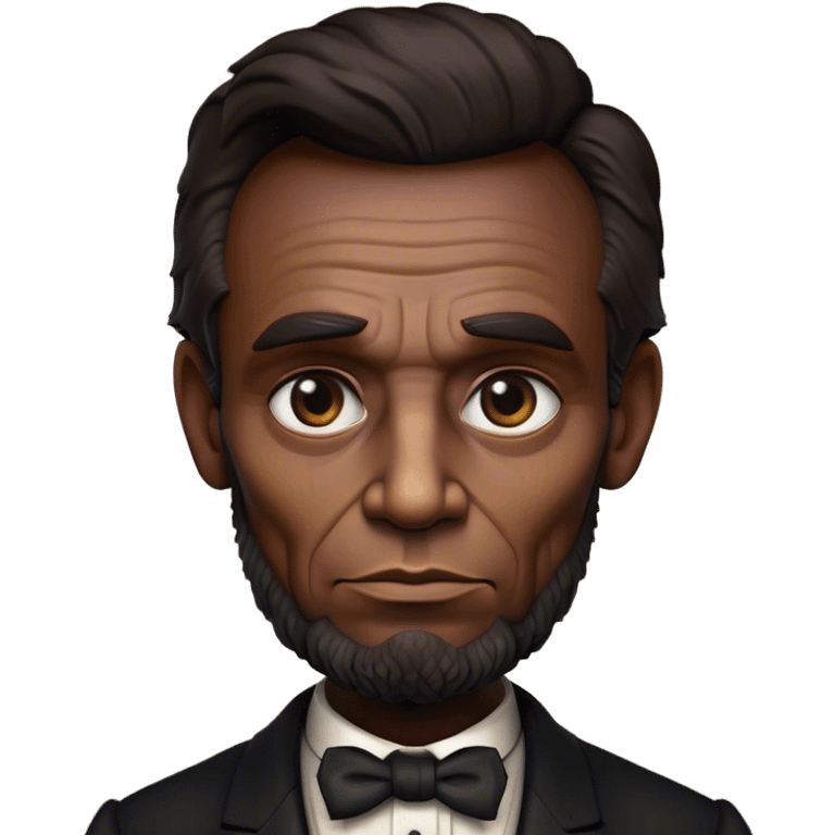 Cinematic Realistic Abraham Lincoln Portrait Emoji, depicted as a stoic iconic statesman with a tall dignified silhouette and thoughtful expression, rendered with detailed textures and dramatic historical lighting that captures his timeless presence. emoji