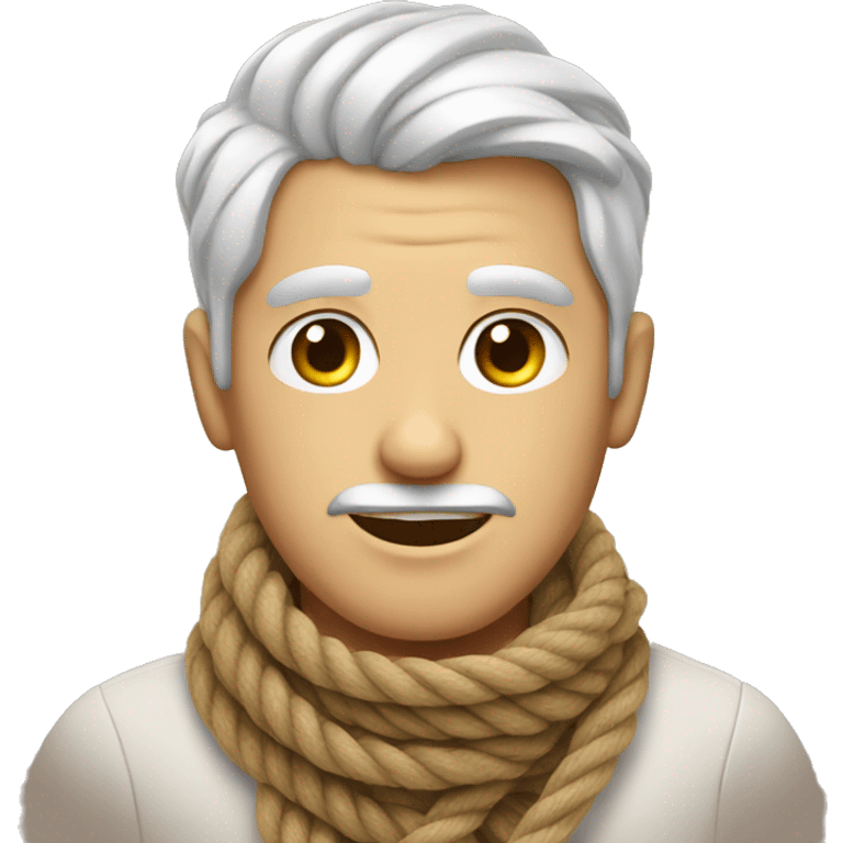 White man wearing a rope scarf emoji