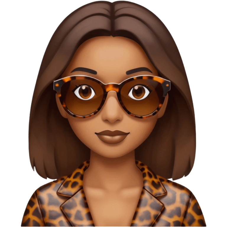 Brown sun glasses women’s tortoise shell emoji