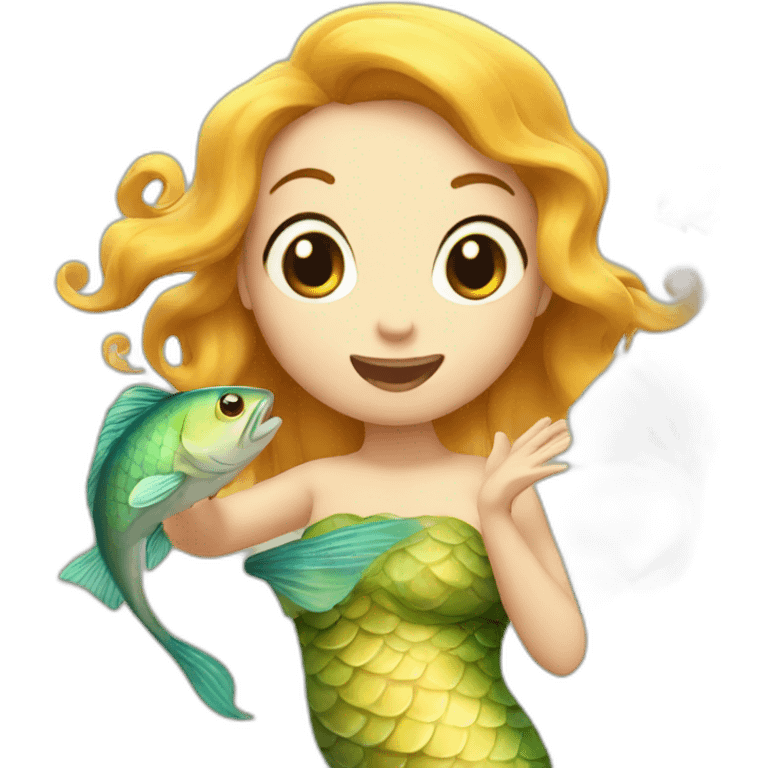 fish eating a marmaid emoji