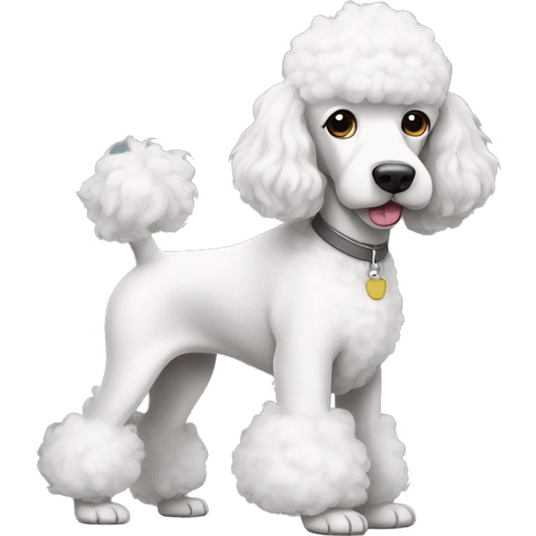 White poodle with grey ears  emoji