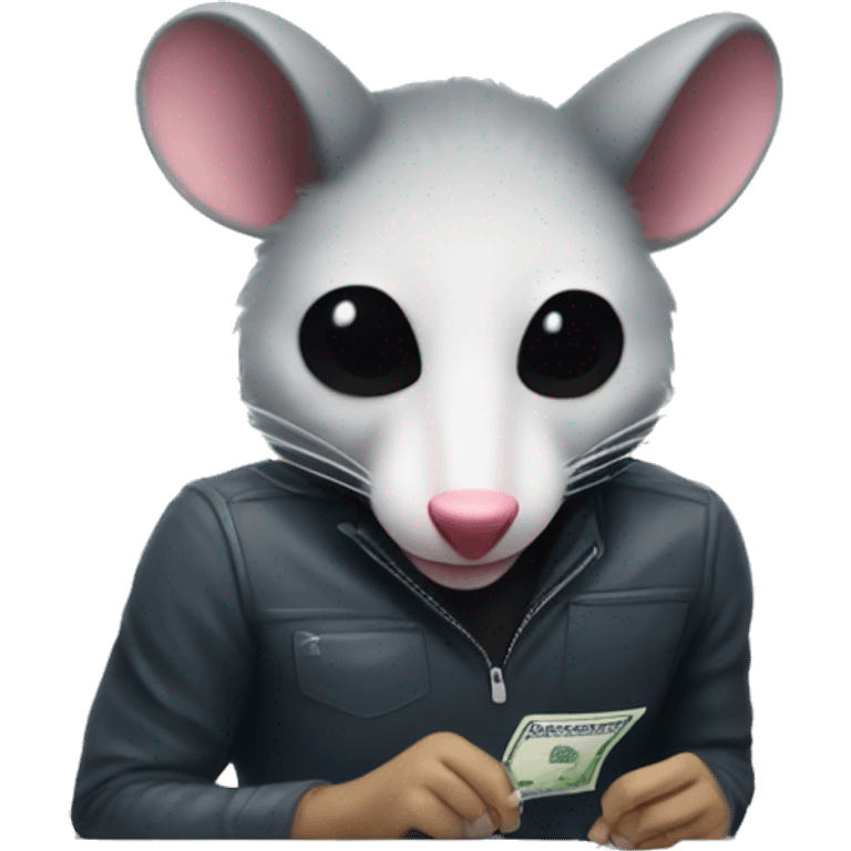 A masked possum + ATM machine  emoji