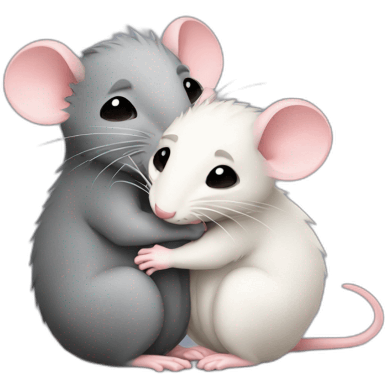 cute rats hugging each other emoji