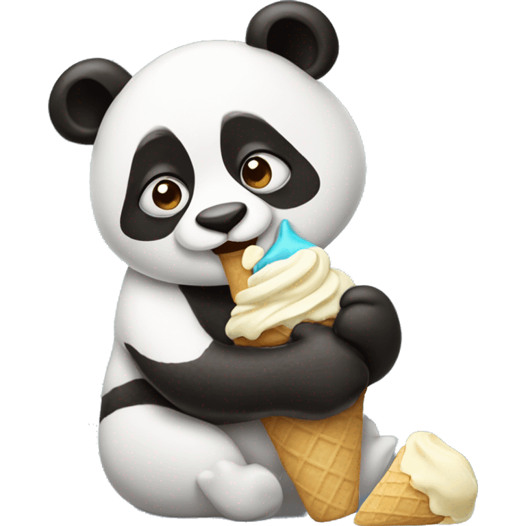 Panda eating ice cream emoji