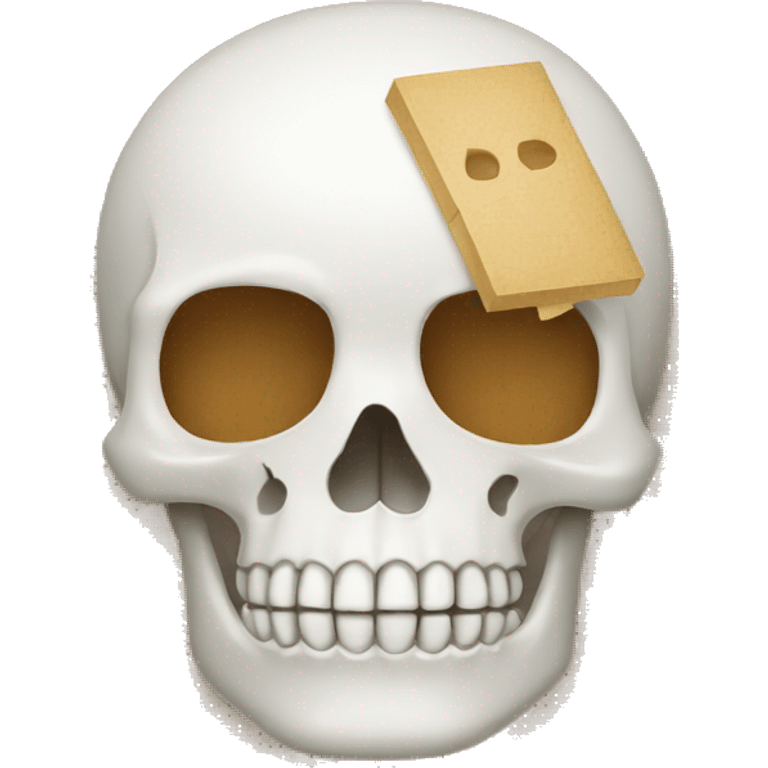 Skull with bandaid on head emoji