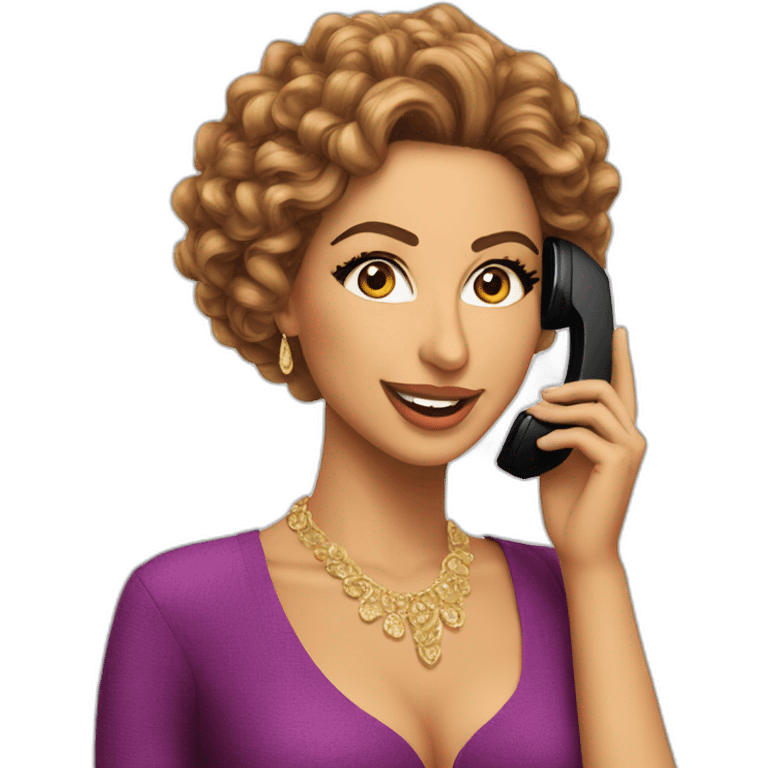 myriam fares Talking in a phone emoji