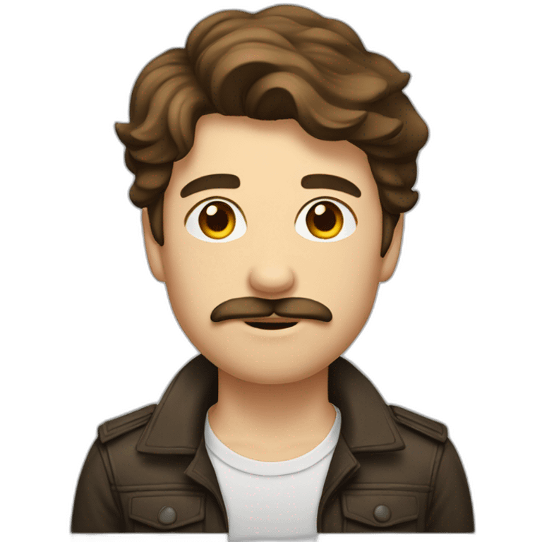 Young man with brown hair and mostache emoji