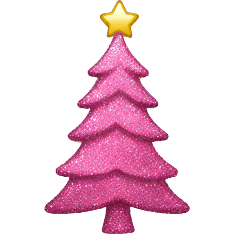 Pink sparkly christmas tree emoji