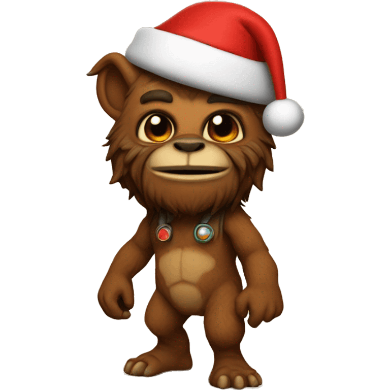 Bugbear wearing a Santa hat on mars emoji