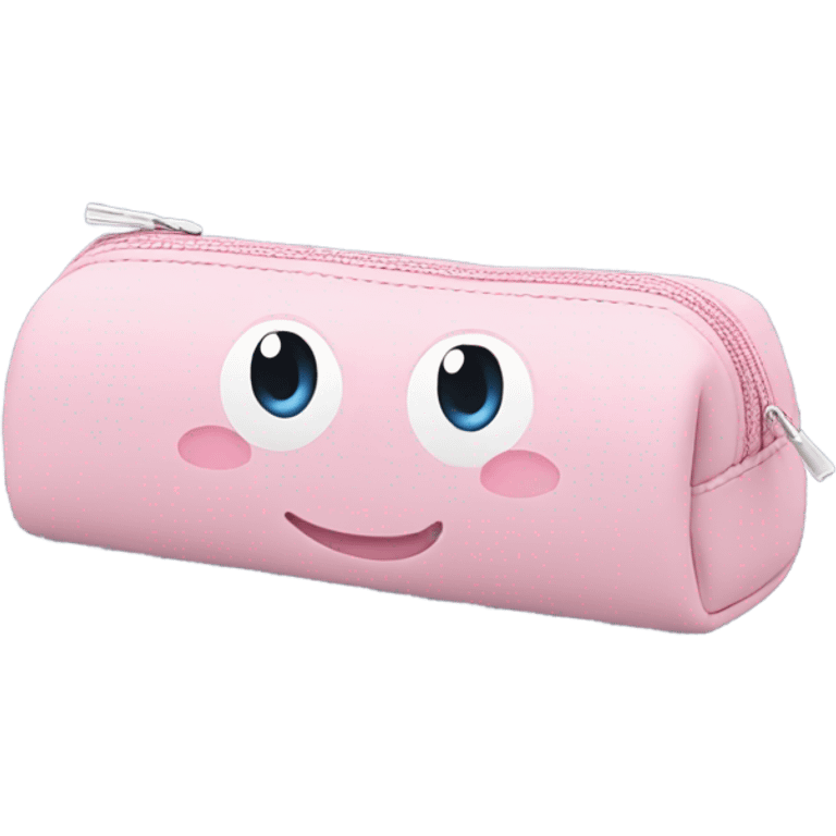 Pencil case light pink  emoji