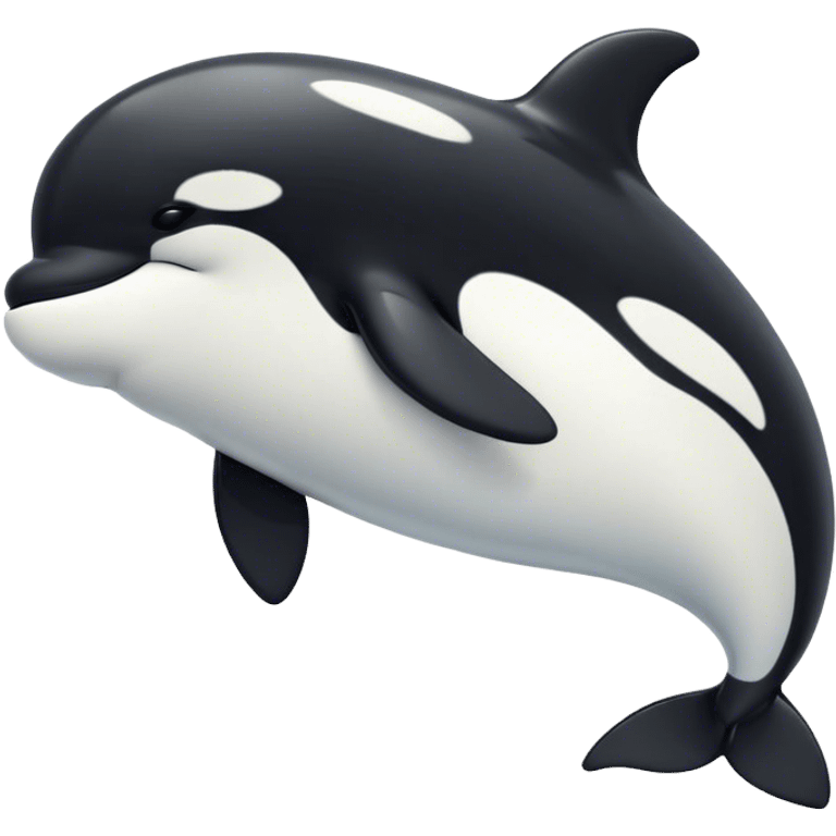 Meme-Worthy Cute Sleeping orca Portrait Emoji, Head resting peacefully with a contented smile, showcasing a smooth black-and-white body with gently drooping fins and eyes softly closed in serene slumber, Simplified yet adorably endearing features, highly detailed, glowing with a soft, drowsy deep-sea light, high shine, relaxed and utterly lovable, stylized with an air of playful oceanic laziness, soft glowing outline, capturing the essence of a sleeping orca that feels destined to become the next viral icon of adorable marine rest! emoji