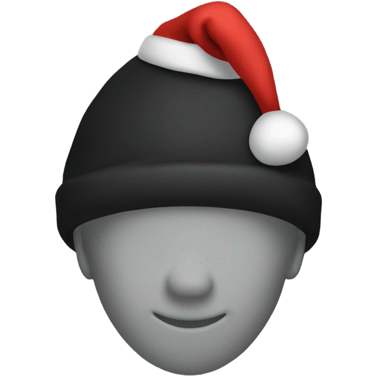 A Santa hat that is black in color only a hat emoji