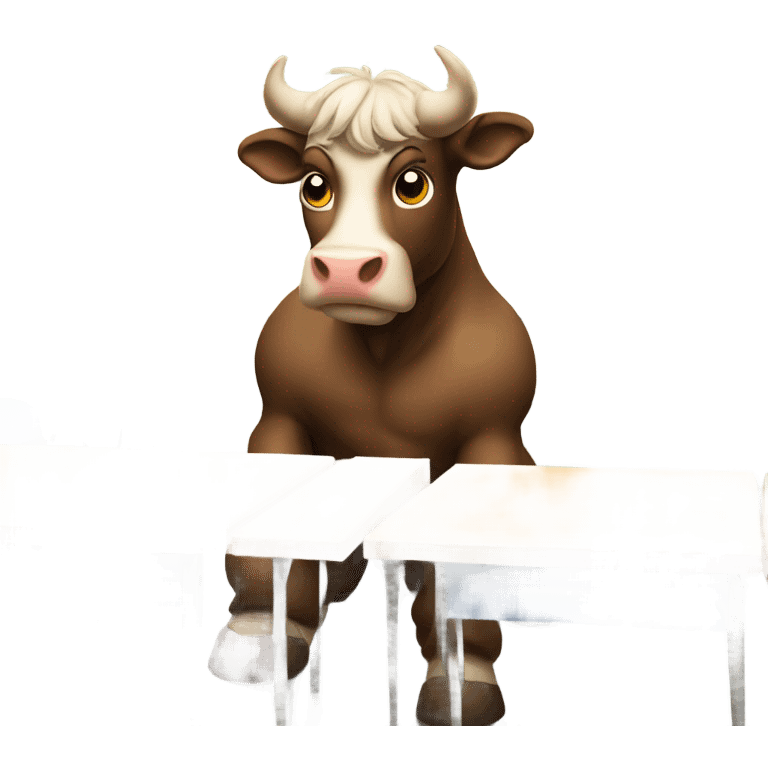 bull sitting in a classroom emoji