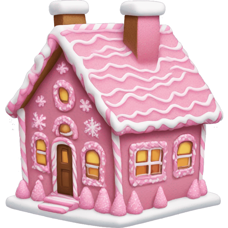 Pink gingerbread house  emoji