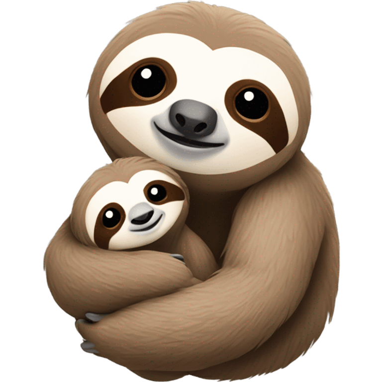 Sloth holding a baby emoji