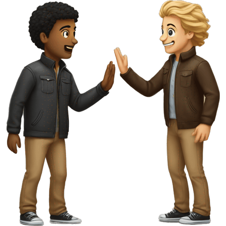 realistic friends high-fiving emoji