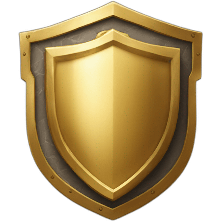 Golden shield with masonry trowel emoji