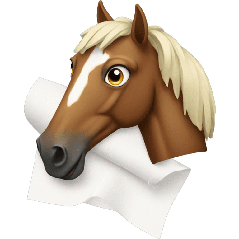 Horse with paper  emoji