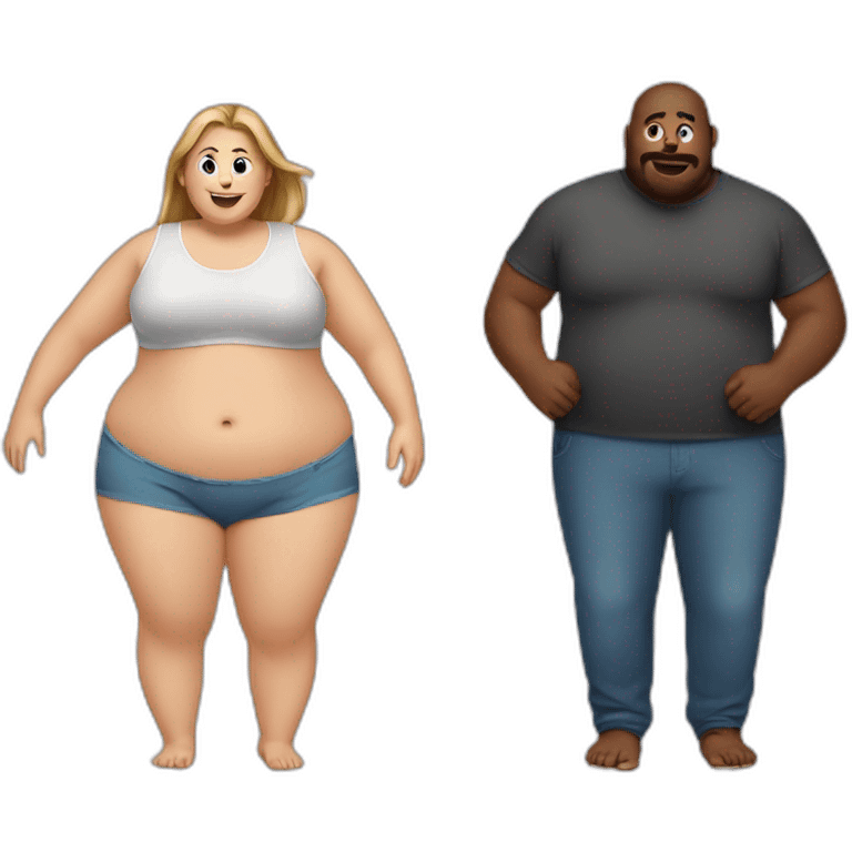 Two people losing weight together emoji