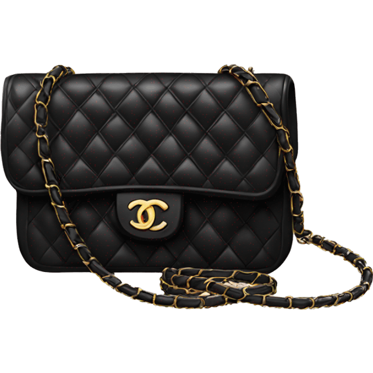 Black classy Chanel bag emoji